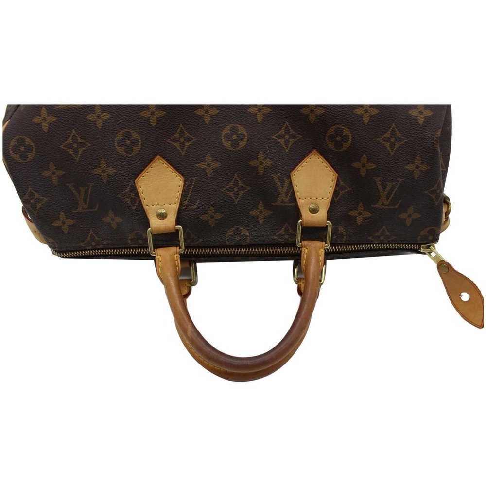 LOUIS VUITTON  Speedy 35 Monogram Canvas Satchel Bag Brown - Picture 4 of 12